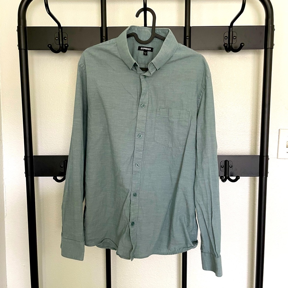 Turquoise Button-Down Express Shirt